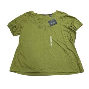 Liz Claiborne size 2X short sleeve NWT olive green color top, perfect condition!